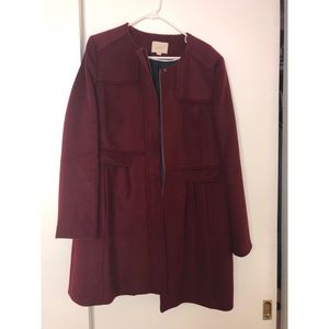 Women’s Ann Taylor Loft Maroon Winter Coat - XL